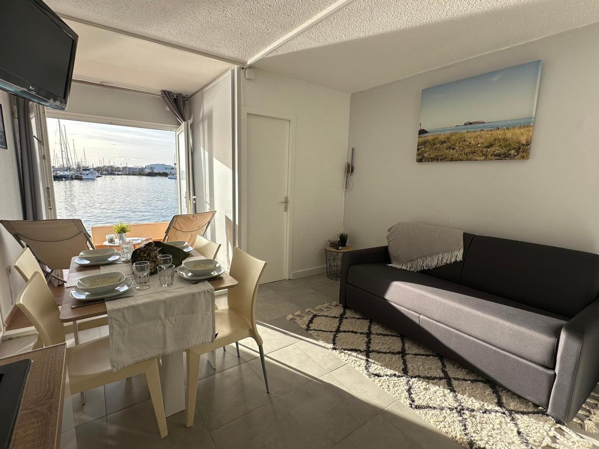 Studio - Les Pieds Dans L'Eau Agreable En Toutes Saisons 4 Couchages - Climatisation - Parking Prive - Piscine Sur Mer - Vue Magnifique Et Rare - Situation Optimum - Les Argonautes - Ile Des Pecheurs - Cap D'Agde Kültér fotó
