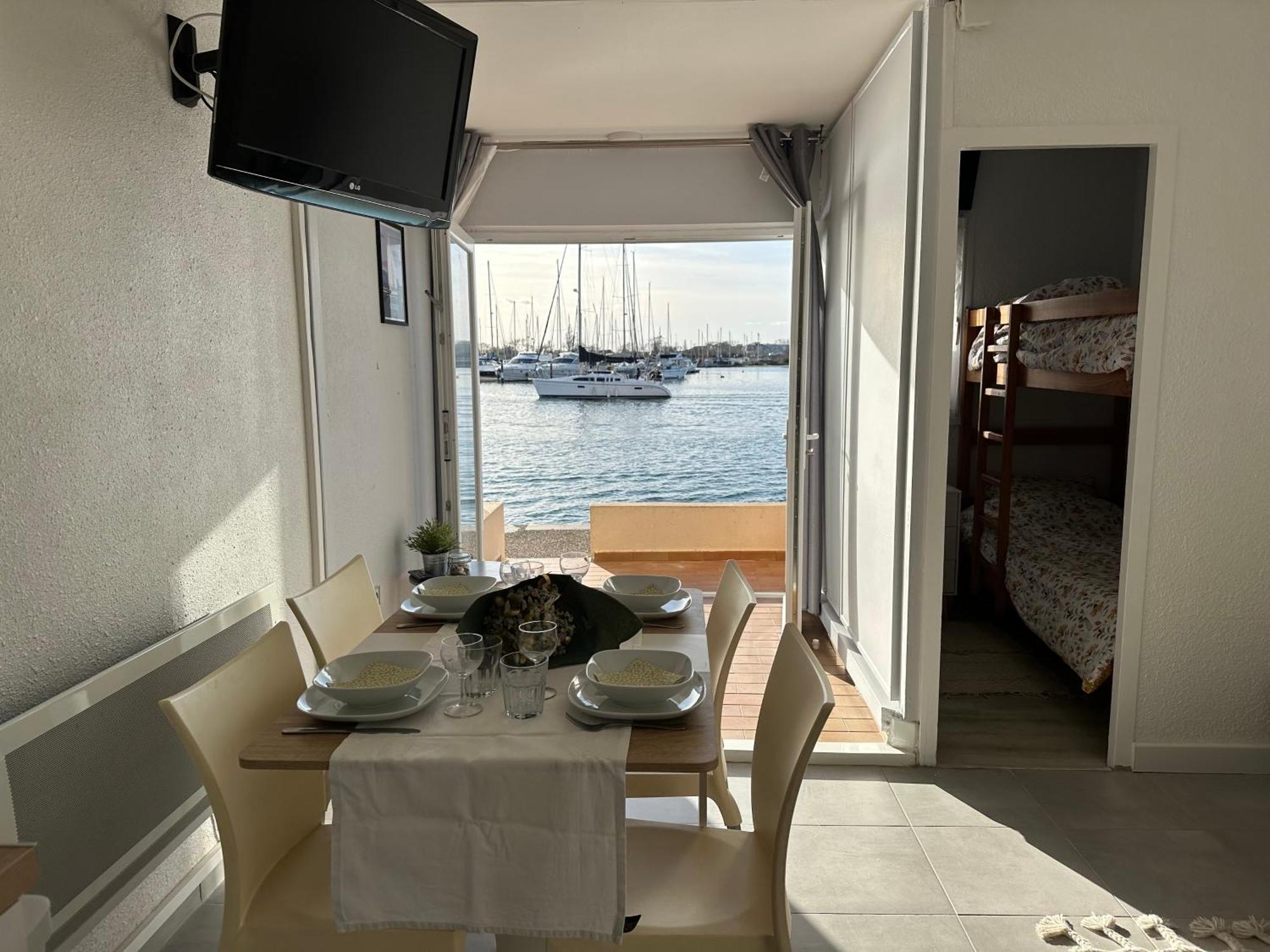 Studio - Les Pieds Dans L'Eau Agreable En Toutes Saisons 4 Couchages - Climatisation - Parking Prive - Piscine Sur Mer - Vue Magnifique Et Rare - Situation Optimum - Les Argonautes - Ile Des Pecheurs - Cap D'Agde Kültér fotó